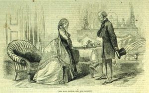 An engraving from a 19th century edition of Mary Elizabeth Braddon's Lady Audley's Secret