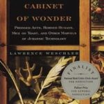 The cover of Lawrence Weschler's Mr Wilson's Cabinet of Wonder, featuring quill pens and several small curiosities